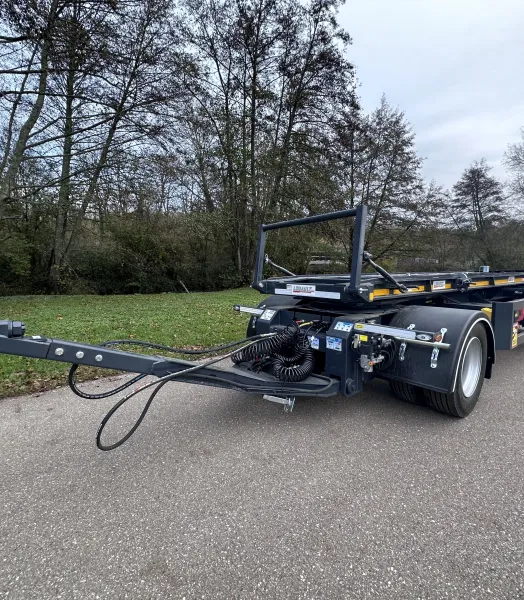 Remorque porte caisson basculante - rond d'avant-train - 2 essieux